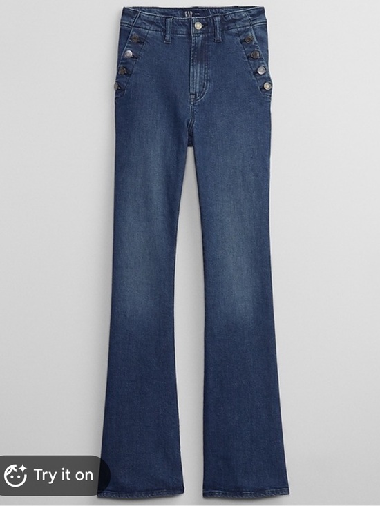 GAP Denim - GAP Dark Blue High-Rise Flare Jeans